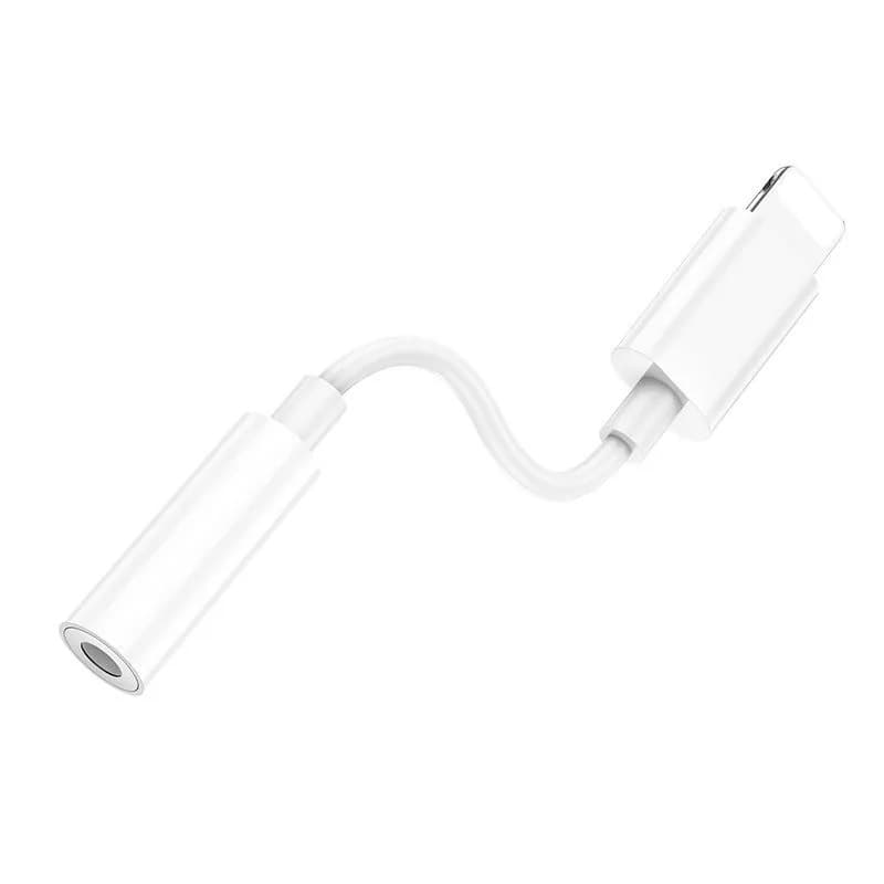 Аудио адаптер переходник для наушников iphone с Lightning на Jack 3.5 Hoco LS34 белый Аудио адаптер переходник для наушников iphone с Lightning на Jack 3.5 Hoco LS34 белый