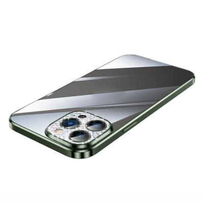 Чехол накладка для iphone 14 Pro Max (6.7) SULADA The Glade Eye силикон+пластик прозрачная матовая блеск на камере зеленый бампер защита линз