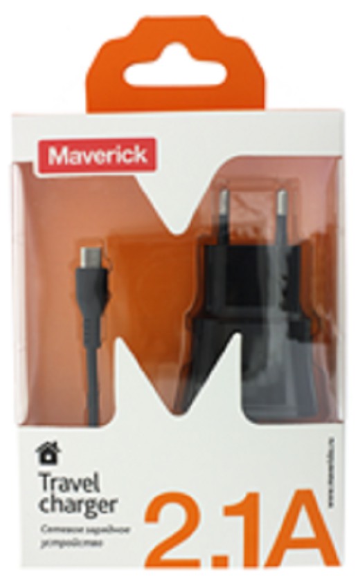 фото Сетевое зарядное устройство + кабель Type-C Maverick 2,1A белый