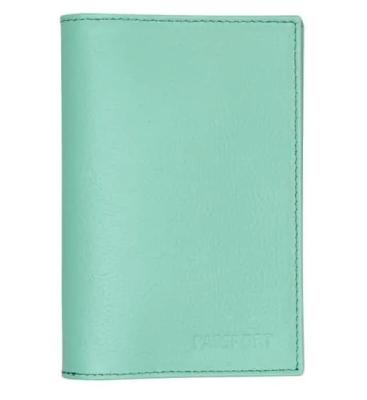 Обложка на паспорт кожа мятный