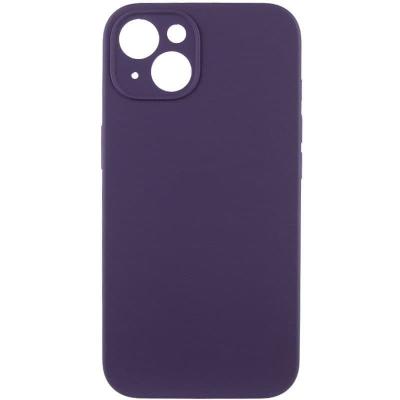 Чехол накладка для iphone 13 (6.1) soft силикон с защитой камеры сиреневая