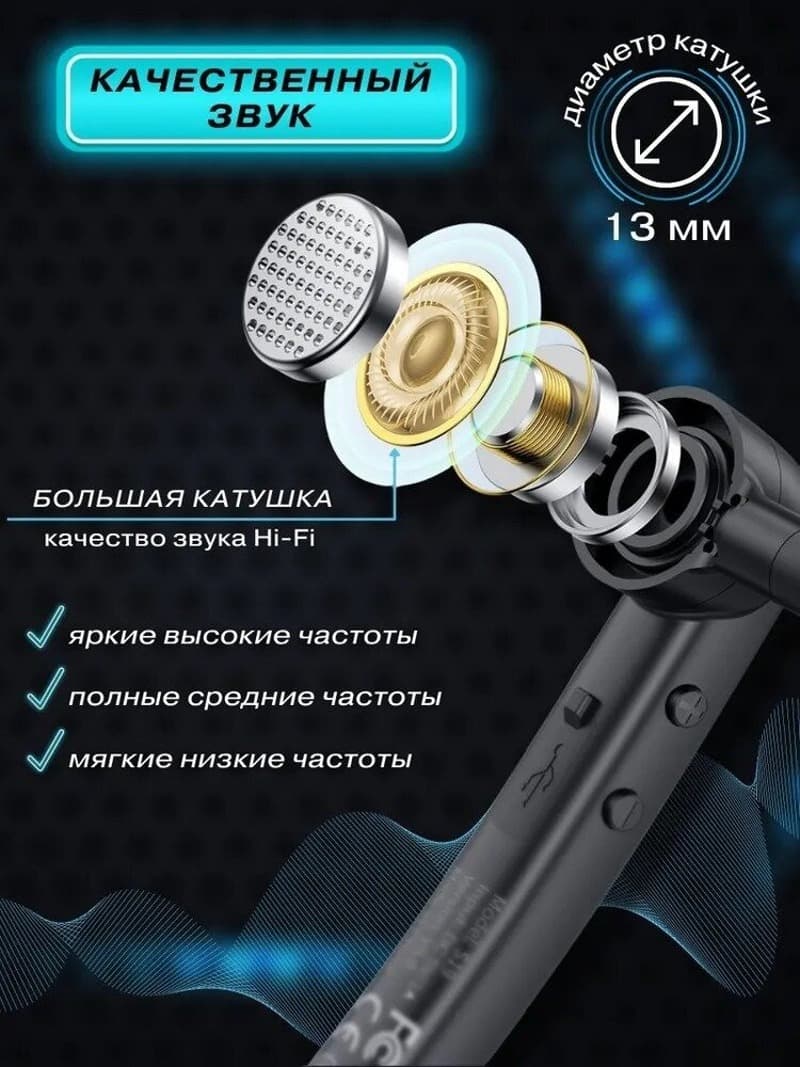 Изображение BT Блютуз-гарнитура HOCO S19 металл серая фото BT Блютуз-гарнитура HOCO S19 металл серая