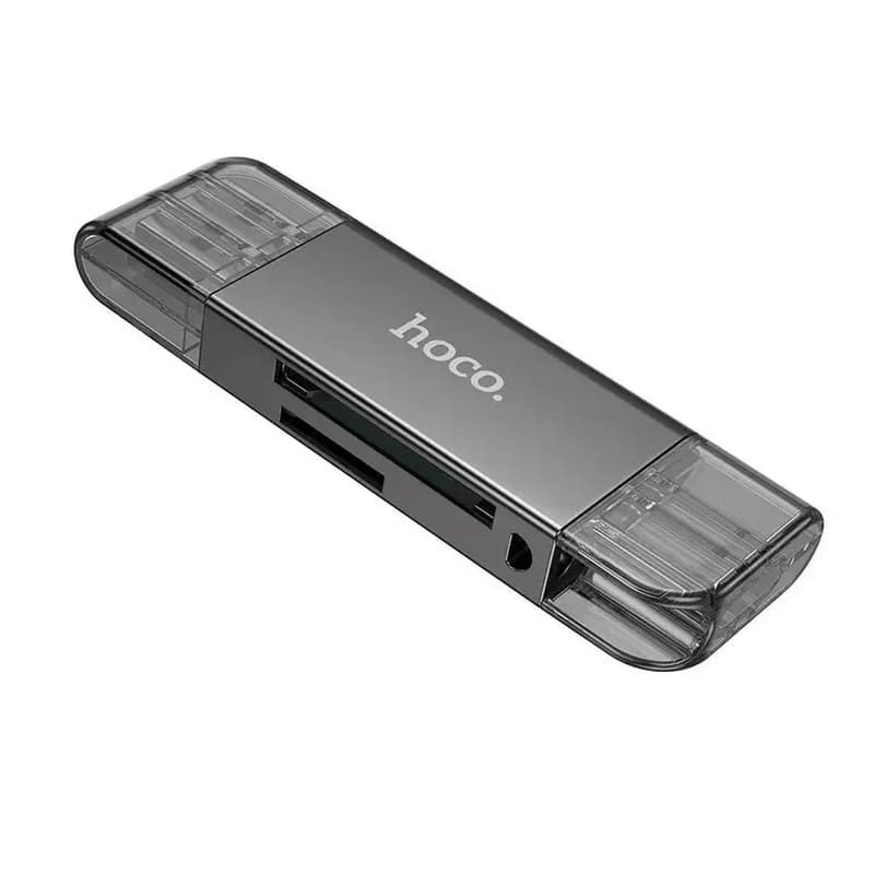 Картридер Hoco HB39 USB 3.0/Type-C 3.0 на SD/TF серый