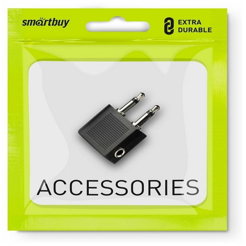 Аудио адаптер переходник для наушников в самолет Smartbuy A209 Jack 3.5мм (F)-2x3.5мм (M) Аудио адаптер переходник для наушников в самолет Smartbuy A209 Jack 3.5мм (F)-2x3.5мм (M)