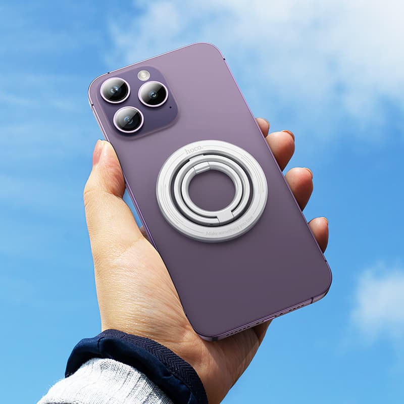 Изображение Магнитное кольцо держатель подставка для телефона Hoco GH2 Clever Magnetic серебро фото Магнитное кольцо держатель подставка для телефона Hoco GH2 Clever Magnetic серебро