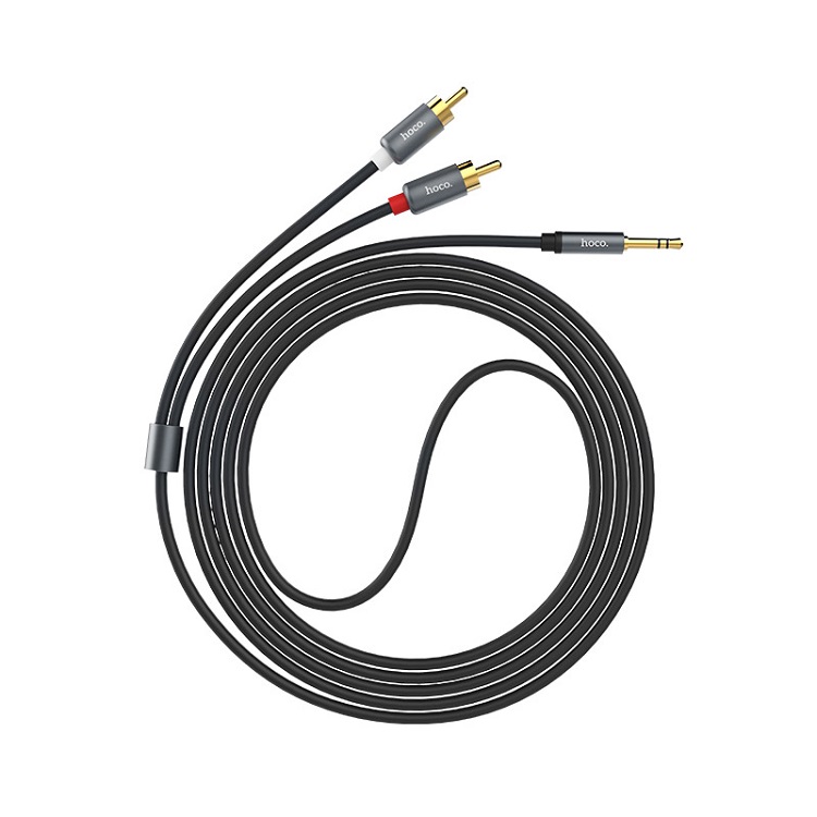Аудио-кабель HOCO UPA10 AUX Jack 3.5 - 2RCA тюльпаны 1.5м серый металик Аудио-кабель HOCO UPA10 AUX Jack 3.5 - 2RCA тюльпаны 1.5м серый металик