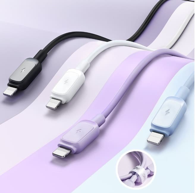 Кабель для зарядки iphone Lightning Joyroom S-A14 1.2м 3A силикон белый Кабель для зарядки iphone Lightning Joyroom S-A14 1.2м 3A силикон белый