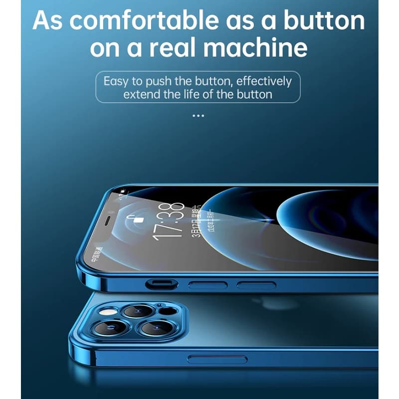 фото Чехол накладка для iphone 16 Pro Max (6.9) SULADA Color силикон прозрачный матовый с фиолетовым бампером