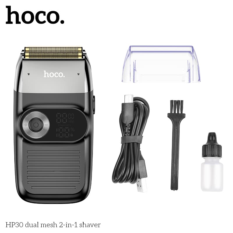 Электробритва триммер 2в1 Hoco HP30 с дисплеем 1400mAh черный