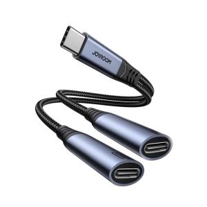 Аудио адаптер переходник для наушников с Type-C USB-C на 2 Type-C USB-C Joyroom SY-C03 черный
