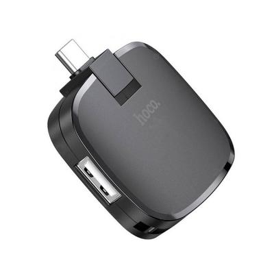 Разветвитель адаптер переходник концентратор Type-C HUB Хаб HOCO HB11 черный